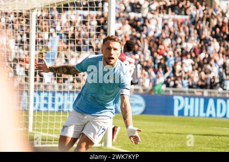 Roma, Roma, Italia. 18 febbraio 2024. 25° giorno del Campionato Italiano di serie A tra S.S. Lazio e Bologna F.C. il 18 febbraio 2024 allo Stadio Olimpico di Roma (Credit Image: © Stefano D'Offizi/ZUMA Press Wire) SOLO USO EDITORIALE! Non per USO commerciale! Foto Stock