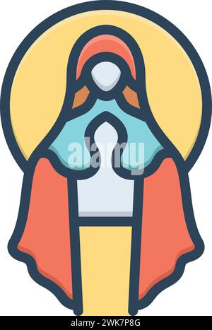 Icona per mary, Santa vergine Illustrazione Vettoriale