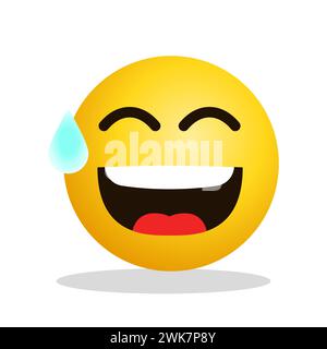 Illustrazione d'arte Design Emoji espressione del volto simbolo emoticon di risata Illustrazione Vettoriale