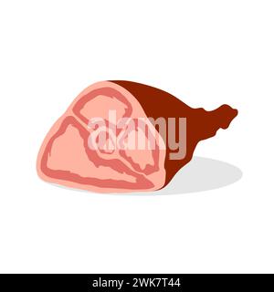 Illustrazione artistica concetto di design fast junk food simbolo senza cuciture logo della carne di manzo Illustrazione Vettoriale