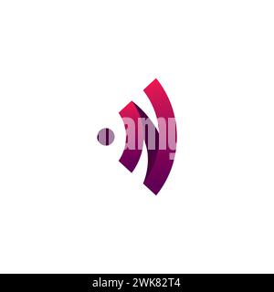 N Logo del segnale. Logo WiFi Illustrazione Vettoriale