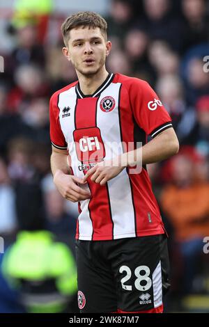 Sheffield, Regno Unito. 18 febbraio 2024. James McAtee di Sheffield United durante la partita di Premier League Sheffield United contro Brighton e Hove Albion a Bramall Lane, Sheffield, Regno Unito, 18 febbraio 2024 (foto di Mark Cosgrove/News Images) a Sheffield, Regno Unito, il 18 febbraio 2024. (Foto di Mark Cosgrove/News Images/Sipa USA) credito: SIPA USA/Alamy Live News Foto Stock