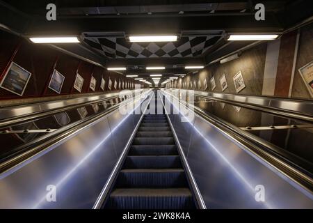 Metro Kungstradgarden, metropolitana, stazione sulla linea blu di Stoccolma tunnelbana a Norrmalm, Stoccolma, Svezia Foto Stock