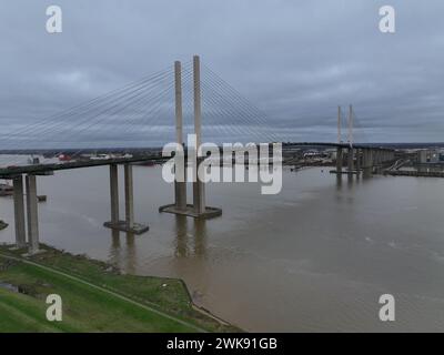 Foto aeree del ponte QEII a Dartford Foto Stock