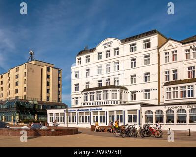 Nordsee Hotel e ristorante Burchana sul lungomare dell'isola di Borkum, Frisia Orientale, bassa Sassonia, Germania Foto Stock