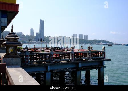 Vista dal bar Pattaya Pier, Thailandia Foto Stock