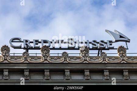 Der Hauptsitz der Schweizer Grossbank Credit Suisse beim Zürcher Paradeplatz im Stadtkreis 1 in der Stadt Zürich. (Zürich, Schweiz, 18.03.2023) Foto Stock