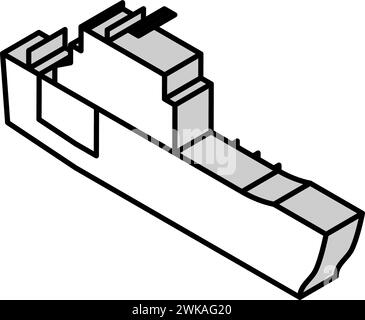 illustrazione vettoriale dell'icona isometrica dell'imbarcazione della marina Illustrazione Vettoriale