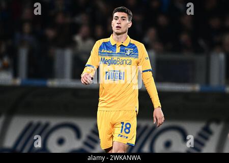 Matias Soule' del Frosinone calcio guarda durante la partita di serie A tra il Frosinone calcio e LA Roma allo Stadio Benito stirpe Frosinone Italia il 18 Foto Stock