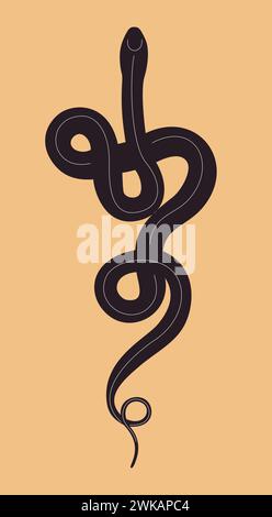 Bella forma di silhouette di serpente. Illustrazione vettoriale isolata. Illustrazione Vettoriale