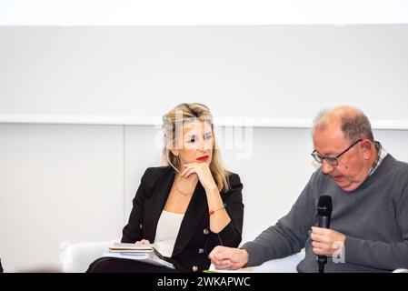 Vigo, Spagna. 30 novembre. 2023. Yolanda Díaz. Secondo vicepresidente e ministro del lavoro e dell'economia sociale. Crediti: Xan Gasalla/Alamy Live News. Foto Stock