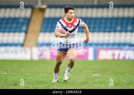 Featherstone, Inghilterra - 18 febbraio 2024 - Mason Lino di Wakefield Trinity. Rugby League 1895 Cup, Newcastle Thunder vs Wakefield Trinity al Millenium Stadium, Featherstone, UK Dean Williams Foto Stock