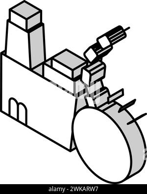 illustrazione vettoriale con icone isometriche demolite da un impianto di produzione Illustrazione Vettoriale