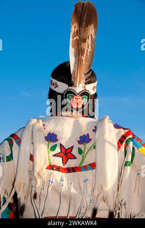 Donna in regalia, Pi-Ume-Sha trattato Giorni, Warm Springs Indian Reservation, Oregon Foto Stock