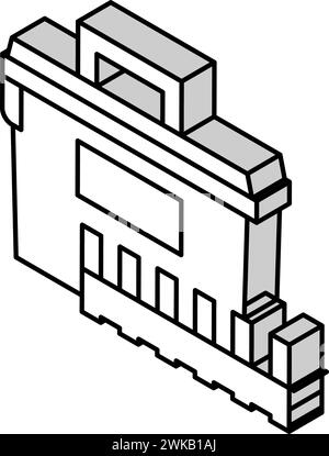 illustrazione vettoriale dell'icona isometrica della casella delle munizioni Illustrazione Vettoriale