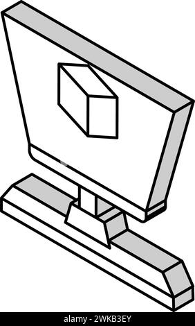 illustrazione vettoriale dell'icona isometrica dell'ologramma 3d. Illustrazione Vettoriale