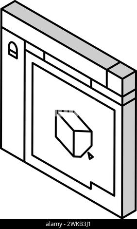 illustrazione vettoriale dell'icona isometrica del programma autocad 3d. Illustrazione Vettoriale