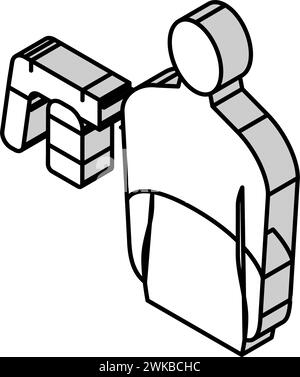 illustrazione vettoriale dell'icona isometrica della vernice per carrozzeria Illustrazione Vettoriale