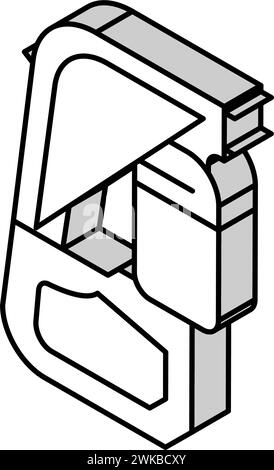 illustrazione del vettore dell'icona isometrica della macchina irroratrice tan Illustrazione Vettoriale