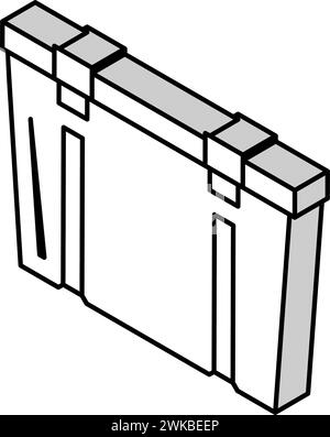 illustrazione vettoriale dell'icona isometrica in plastica Illustrazione Vettoriale