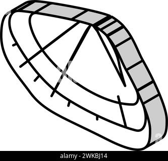 illustrazione vettoriale dell'icona clam isometrica donax Illustrazione Vettoriale