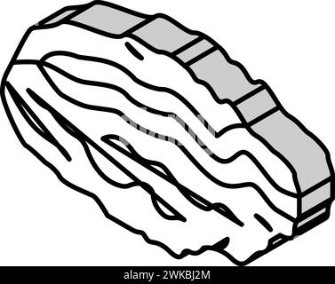 illustrazione vettoriale dell'icona isometrica della shell chiusa oyster Illustrazione Vettoriale