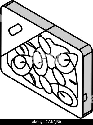 illustrazione vettoriale dell'icona isometrica del mitilo congelata Illustrazione Vettoriale