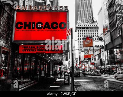 L'Ambassador Theatre sulla West 49th Street a New York City Foto Stock