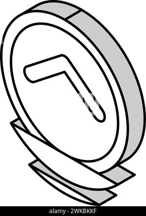 illustrazione vettoriale dell'icona isometrica di scorrimento verso l'alto Illustrazione Vettoriale