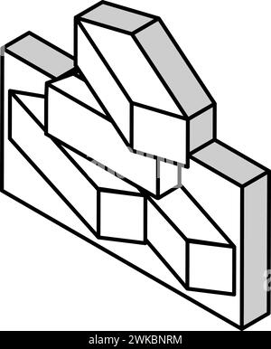 mattone per la creazione di un'illustrazione vettoriale con icone isometriche Illustrazione Vettoriale