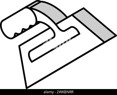 illustrazione vettoriale dell'icona isometrica dello strumento cazzuola Illustrazione Vettoriale