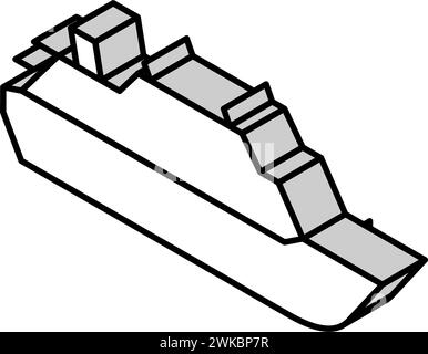 illustrazione vettoriale dell'icona isometrica della nave da crociera Illustrazione Vettoriale