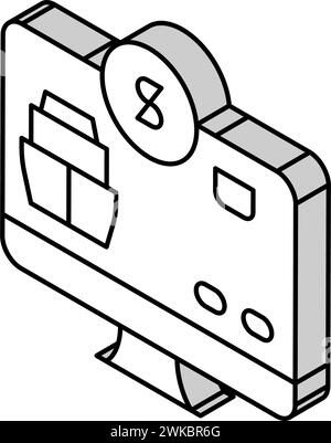 illustrazione vettoriale dell'icona isometrica del sistema di pianificazione delle vacanze in crociera Illustrazione Vettoriale