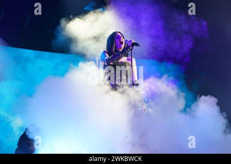 Barcellona, Spagna. 19 febbraio 2024. 19 febbraio, Parc Audiovisual de Catalunya, Barcellona, Spagna; Operacion Triunfo 2023 , finale di gala, vincitrice Naiara canta ' me Muero' crediti: Joma/Alamy Live News Foto Stock