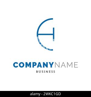 Lettera iniziale icona EH modello di disegno del logo Illustrazione Vettoriale