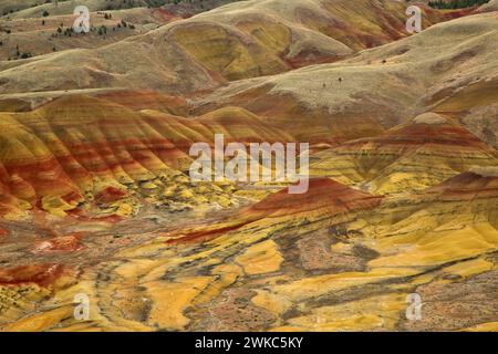 Colline dipinte da Carroll Rim Trail, John Day Fossil Beds National Monument-Painted Hills, unità di Oregon Foto Stock