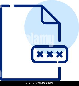 Dati protetti da password. File e finestra di dialogo. Pixel Perfect, traccia modificabile Illustrazione Vettoriale