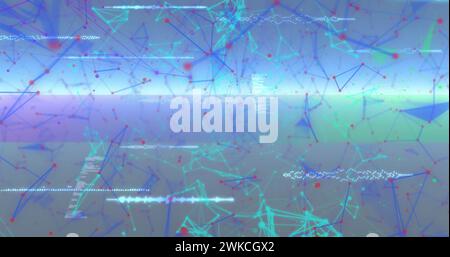 Immagine della rete di connessioni tramite gli oscilloscopi di scansione Foto Stock