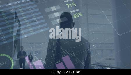 Immagine dell'elaborazione di statistiche sull'uomo d'affari Foto Stock