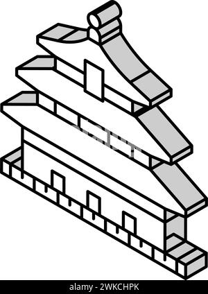 illustrazione vettoriale dell'icona isometrica del tempio del cielo Illustrazione Vettoriale