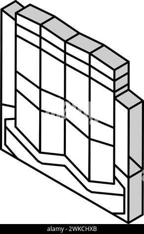 illustrazione vettoriale di icone isometriche della costruzione storica di lalibela africa Illustrazione Vettoriale