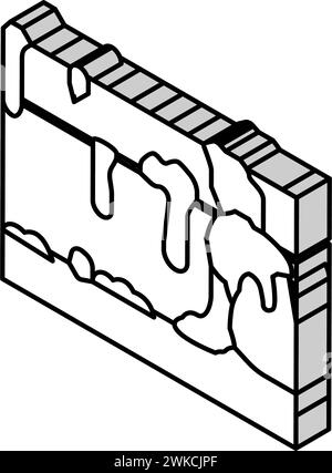 iguazu cade l'illustrazione vettoriale dell'icona isometrica Illustrazione Vettoriale