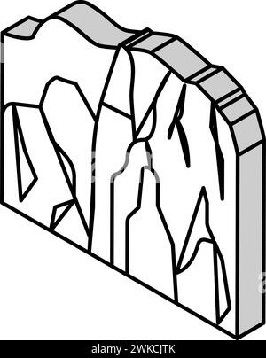 illustrazione vettoriale dell'icona isometrica angel falls Illustrazione Vettoriale