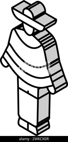 illustrazione vettoriale dell'icona isometrica uomo latino Illustrazione Vettoriale