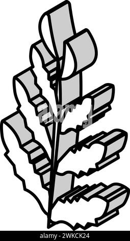 illustrazione vettoriale dell'icona isometrica della felce d'acqua africana Illustrazione Vettoriale