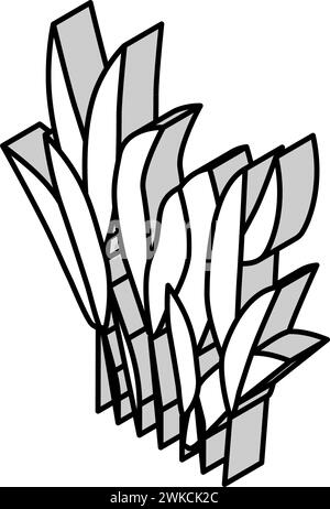 illustrazione vettoriale dell'icona isometrica di java fern Illustrazione Vettoriale