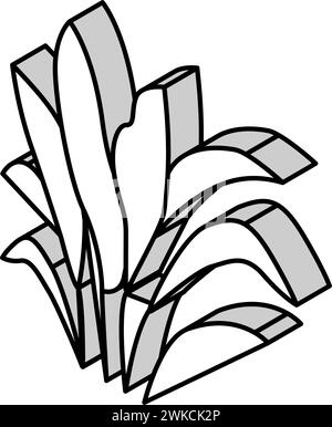 illustrazione vettoriale dell'icona isometrica della spada amazon Illustrazione Vettoriale