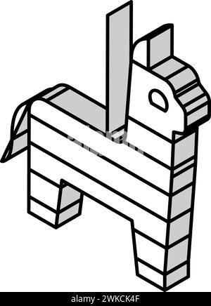 illustrazione vettoriale dell'icona isometrica messicana pinata Illustrazione Vettoriale