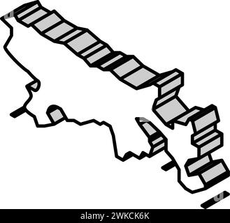 illustrazione vettoriale dell'icona isometrica del lago titicaca Illustrazione Vettoriale