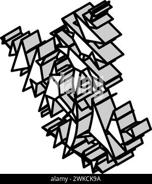 illustrazione vettoriale dell'icona isometrica della glicemia acquatica Illustrazione Vettoriale